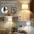 thumbnail image 3 of NATYSWAN Floor Lamps for Living Room,3-Way Dimmable Standing Lamps with White Linen Shade,60" Vintage Tall Pole Light for Reading, Bedroom,Bulb Included, 3 of 8