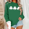 thumbnail image 5 of Rutainlusire Womens Trendy Loose St. Patricks Day Printed Sweatshirts Shirts Women's Fashion Casual St. Patrick's Day Print Round-Neck Long Sleeve Pullover Sweatshirt Top, 5 of 5
