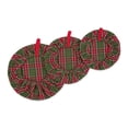 thumbnail image 3 of Multi-Color Holiday Sprigs Print Cotton Dish Cover (Set of 3) 10.25 8.25 and 7.5, 3 of 5