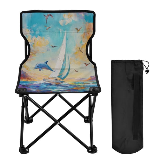 BZSMCE Camping Chairs Modern Dolphin Dreams Pattern Folding chair