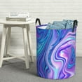 thumbnail image 6 of Daiia Swirl Blue And Purple Round Laundry Basket with Handles Thickened Waterproof Circular hamper,Dirty Clothes Storage Basket for Bedroom,Bathroom,College Dorm-Small, 6 of 6