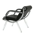 thumbnail image 5 of Kinbor PU Leather Office Guest Reception Bench Waiting Room Chairs Black Steel, 5 of 7