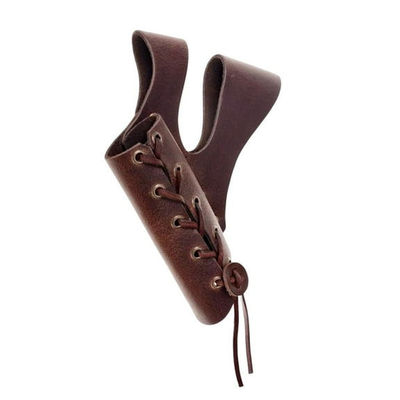 Cinturón con vaina de rana para espada medieval, ideal para disfraz de pirata asesino en escena. Marrón
