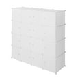 thumbnail image 3 of QXDRAGON  Modular Book Shelf Organizer Units, 16-Cube DIY Plastic Clothes Cubby Closet Cabinets Shelves Organizers with Door, White, 3 of 9