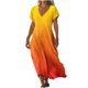 thumbnail image 2 of mfyjkho Vestidos midi para mujer, Vestido de mujer con estampado de moda, manga corta, cuello en V y falda larga Vestidos de otoño s, 2 of 5