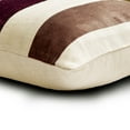 thumbnail image 2 of Decorative Maroon 20"x26" (50x65 cm) Lumbar Pillow Cover, Velvet & Linen Patchwork Oblong Pillow, Striped Pattern Modern Style - Swathe Berry, 2 of 3