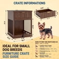 thumbnail image 2 of Leumius Dog Crate End Table with Charging Station,Wooden Dog Kennel Furniture with Hideaway Tempered Glass Door, Multi-Functional Pet Station Side Table,Brown, 2 of 7