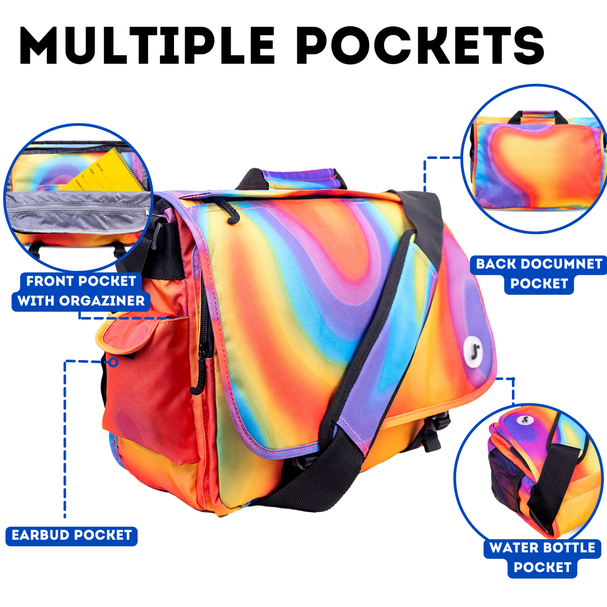 J World Unisex Thomas 16" Messenger Bag With Laptop Sleeve For School And Travel, Heat