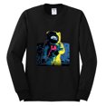 thumbnail image 2 of Wild Bobby, Colorful Cosmic Neon Astronaut Lunar Spaceman Moon Galaxy, Fashion, Men Long Sleeve Shirt, Black, Small, 2 of 4