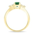 thumbnail image 3 of SZUL Women's Round Shaped Emerald and Diamond Sparkle Ring in 10K Yellow Gold, 3 of 5