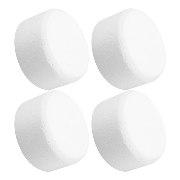 RUNROTOO Fake Cake Model 4Pcs for Cake Decorating Practice White Foam Baking Accessory Round
