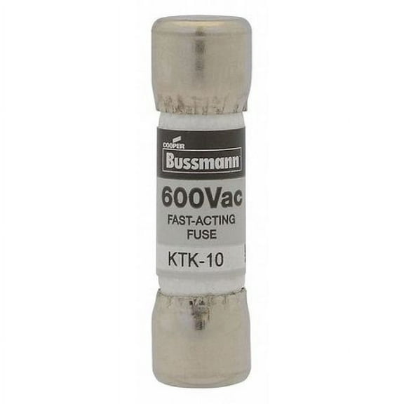 EATON BUSSMANN KTK-25 Fuse, Fast Acting, 25A, KTK Series, 600V AC, Not Rated, 1-1/2" L x 13/32" dia
