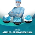 thumbnail image 5 of MEDICAL NATION 120 Pack Disposable Isolation Gowns - Blue Level 2 SMS 40gsm Non-Woven Material - PPE Gowns Disposable for Dental, Medical Use, Fluid-Resistant and Latex-Free Gowns, Universal Size, 5 of 9