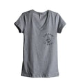 thumbnail image 1 of Creepin It Real Women's Fashion Relaxed V-Neck T-Shirt Tee Heather Grey Small, 1 of 3