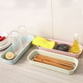 thumbnail image 1 of Exclusive Offers,Kitchen Storage & Organization,Plastic Chopstick Cutlery Storage Box, Multifunctional Basket for Chopsticks, Spoons, and Kitchen Utensils, | Plastic, Blue-647 MIANHT, 1 of 8