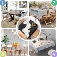 thumbnail image 4 of Black White Gold Marble Pattern Square Tablecloth,Waterproof Square Table Cover,Wipeable Spillproof Washable Table Cover for Home Kitchen Party Decor 60"x60"(152x152cm), 4 of 6