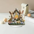 thumbnail image 4 of Easter Decoration Spring Easter Centerpieces Easter Bunny Decoration Easter Table Centerpiece Tiered Tray Decor, Acrylic 2D Bunny Eggs Table Sign for Spring Home Decor Easter Party Supplies, 4 of 9