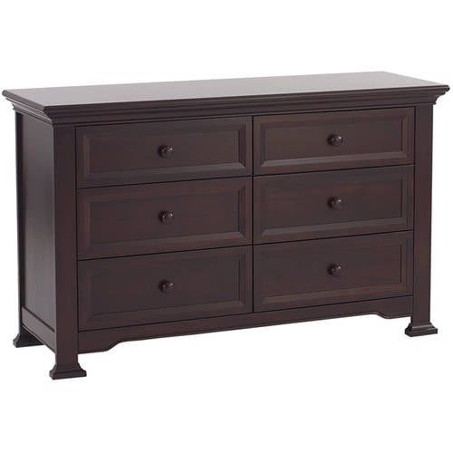 Centennial Medford 6 Drawer Double Dresser, Dark Brown Finish