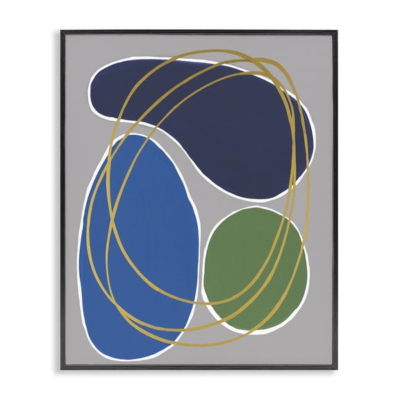 Stupell Industries Modern Abstract Oblong Shapes Black Framed Giclee Art, 11 x 14, by Regina Moore