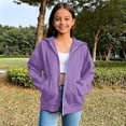 thumbnail image 2 of Girls Oversized Zip Up Hoodies Cute Casual Baggy Sweatshirt Jacket Drop Shoulder Back to School Hooded Sweaters with Pockets, 2 of 6