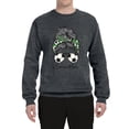 thumbnail image 3 of Messy Bun Soccer Life | Mom Life Game Day Vibes Sports Lover | Mother's Day Sports Unisex Crewneck Sweatshirt, Charcoal, XL, 3 of 5