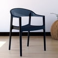 thumbnail image 6 of Luxury Commercial Living 32" Black Transparent Stackable Outdoor Patio Dining Arm Chair, 6 of 7
