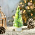 thumbnail image 3 of Artificial Christmas Tree,Mini Christmas Trees, Bottle Brush Trees with LED String Lights, Button Cell Battery Powered Desktop Pine Trees with Base for Home Xmas Decor (Warm White), 3 of 4