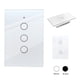 thumbnail image 1 of Interruptor de luz de pared inteligente WIFI 3 vias apagador inteligente Smart Switch, control remoto vía celular, panel táctil de vidrio o voz con Alexa, Google home y Smart Life Happy Life Interruptor Inteligente Wifi 3 switches Blanco, 1 of 10
