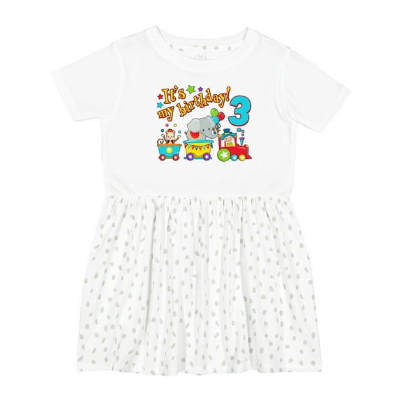 Inktastic It's My Birthday Circus Train 3rd Birthday Girls Toddler Dress