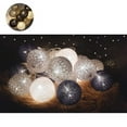 thumbnail image 3 of Cadena de luces de bolas de algodón con pilas - 3M 20 luces de cadena de bolas LED Luz de pared interior Luces de Navidad Decoración para bodas, habitaciones, hogares, fiestas, 3 of 7