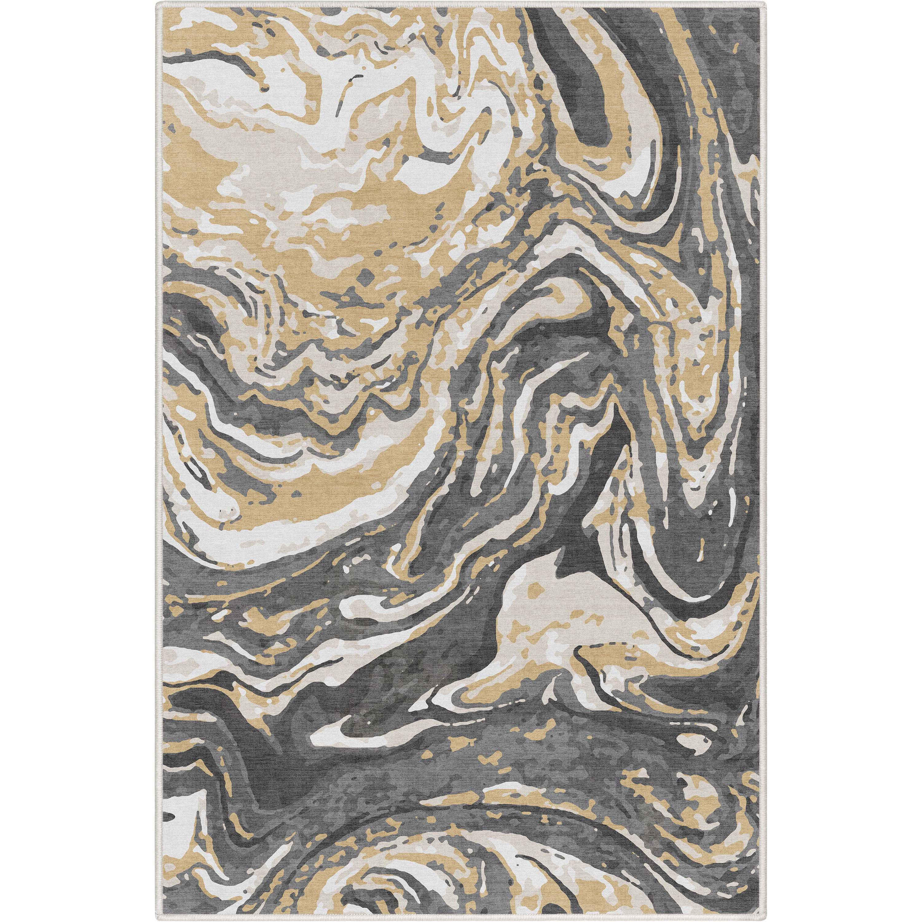 Well Woven Apollo Flatwoven Harmony Modern Abstract Gold Brown 3'3" x 5' Area Rug