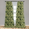 thumbnail image 5 of Ambesonne Camouflage Curtains, Pale Clothing Motif, Pair of 28"x84", Green Yellow, 5 of 5