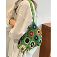 thumbnail image 4 of Kukuzhu Cute Floral Knitted Shoulder Bag Women Fairy Y2k Hobo Bag Crochet Small Hand Woven Beach Mesh Tote Purse, 4 of 8