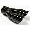thumbnail image 2 of Embout d'Échappement 2.50 Pouces Entrée Double 3.00 X 9.50 Long Rond Double Paroi Noir Minuit Chrome Inox Embout d'Échappement Wesdon, 2 of 4