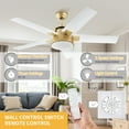thumbnail image 6 of DWVO 52in Ceiling Fan with Light and Remote, 6-Speed 3 Blades, Memory Function - White, 6 of 8