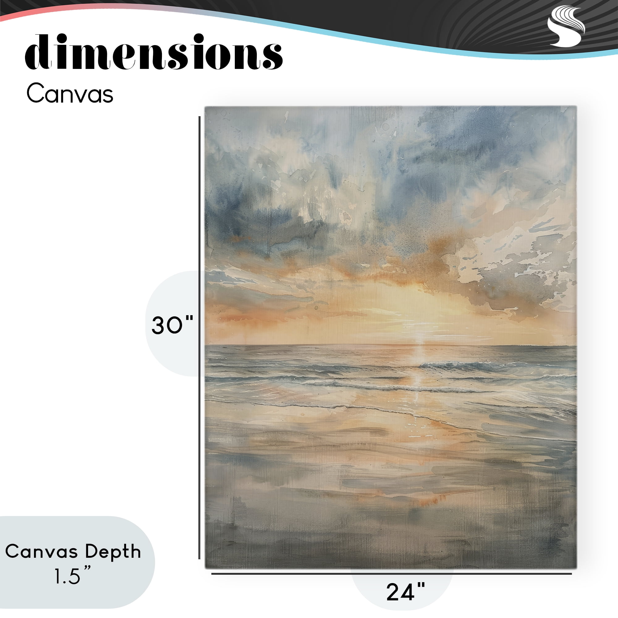Stupell Industries Coastal Sunset over Gentle Waves Canvas Wall Art, design by Petal Prints Design
