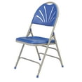 thumbnail image 4 of (Pack of 4) NPS 1100 Series Deluxe Fan Back With Triple Brace Double Hinge Folding Chair, Blue, 4 of 8