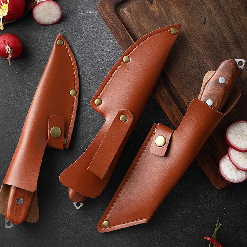 3Pcs Hunting Knife Set with Sheath, 5Cr15MoV Stainless Steel Fixed Blade Knives with Rosewood Handle, Outdoor Camping Survival Cleaver for Men, Ideal Camping & Hunting Gift