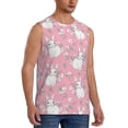 thumbnail image 2 of Uemuo Rabbit And Flower Pattern Men's Sleeveless T-Shirt,Muscle Athletic Tank Top, Moisture-wicking Quick-dry Breathable Classic Tee Top for Gym Run Outdoor Sports-Small, 2 of 8