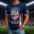 thumbnail image 5 of Zimjoy Men's USA Soccer Jersey Shirts 2026 Country Team Short Sleeve Crewneck Fan International Football Shirt Retro Streetwear Top Black L, 5 of 6