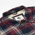 thumbnail image 4 of Coevals Club Men's Flannel Jacket Sherpa Lined Cotton Plaid Snap Button Up Quilted Long Sleeve Shirt Jacket Khaki Blue Crimson 56 4X-Large, 4 of 7