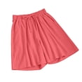 thumbnail image 6 of Women's Elastic Drawstring Casual Pajama Shorts, Regular Waist Loose Fit Comfy Loungewear Shorts with Side Pockets, Lightweight Breathable Sleep Shorts for Home Workout Daily Wear S-3XL, 6 of 7