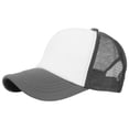 thumbnail image 3 of TRUCKER Baseball Cap Summer Mesh Hat Foam One Size Unisex Color Fashion Casual (7fc033_White/Charcoal), 3 of 4