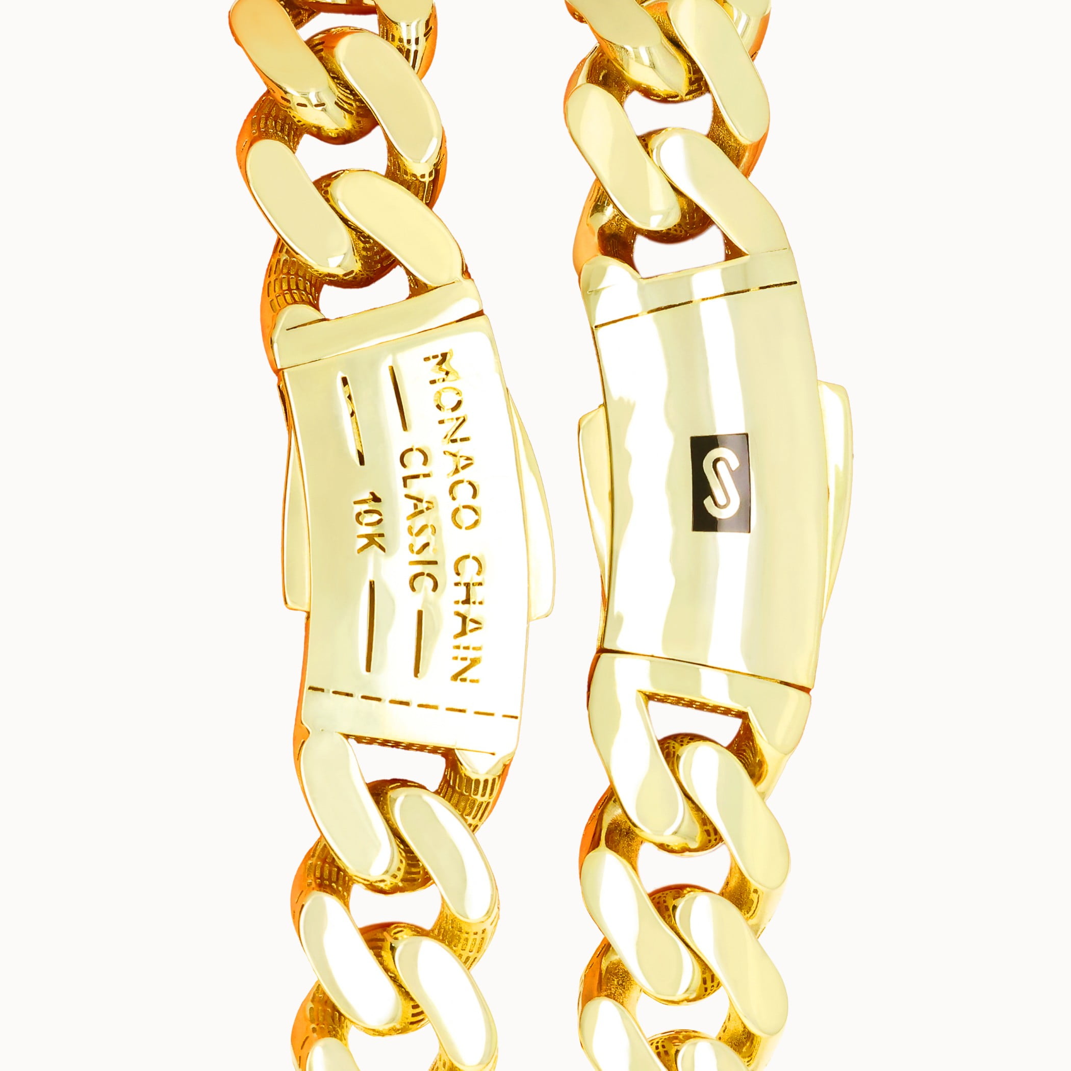 Nuragold 10k Real Yellow Gold Royal Monaco 7.5mm Miami Cuban Link Necklace (16"-30") Italian Jewelry for Men & Women