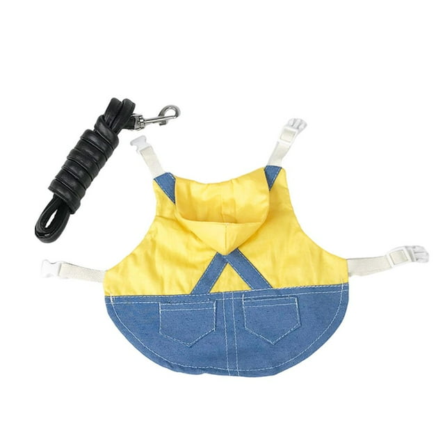 lionlar Pet Rabbit harness, Small Animal Denim Jacket Coat Harness Belt Vest Hat Set, Suitable for Kittens, Guinea Pig M