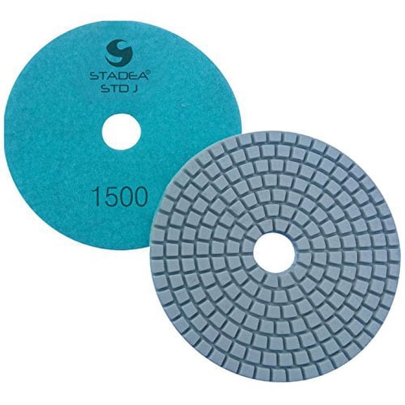 Stadea PPW143D Diamond Polishing Pads 4" For Concrete Terrazzo Marble Granite Countertop Floor Edge Wet Polishing, Grit 1500 - Pack of 5
