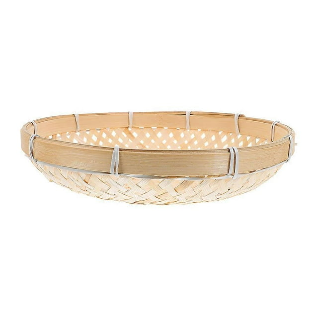 Bamboo Woven Basket for Decor Brown Large Capacity Household Storage Solution 12.5 x 8.5 x 4.5 inches