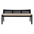 thumbnail image 3 of Pemberley Row Wood Black Bench Rectangular Woven Cane Back Beige Cushioned Seat 52.3" Unassembled, 3 of 10