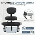thumbnail image 5 of ATHOPE Cross Legged Office Chair, Leather Erogonomic ADHD Chair with Wheels, Height Adjustable Criss Cross Desk Chair with Back Support, 360°Swivel Kneeling Chair for Meditation, Black, 5 of 9