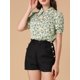 thumbnail image 5 of BLUSA CHIC para Mujeres con Cuello Caído, Cuello Abierto, Mangas Abullonadas, Camisa de Chifón M Beige, 5 of 6